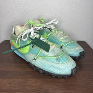 Nike Off-White Waffle Racer Vivid Sky Blue Black CD8180-400 Womens 13 Men’s 11.5
